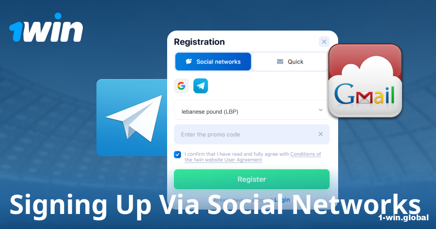 Joining 1win via social media networks