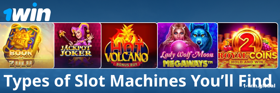 Different slot machine types at 1win