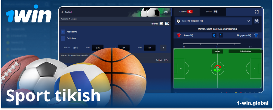 1Win UZ onlayn bukmekerida sportga tikish