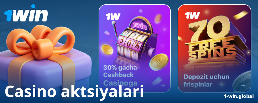 1Win O‘zbekiston o‘yinchilari uchun kazino bonuslari