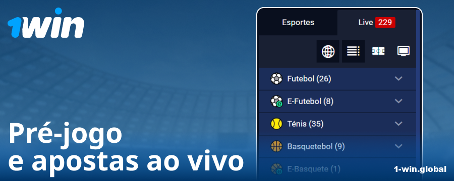 Tipos de competições no site 1Win BR