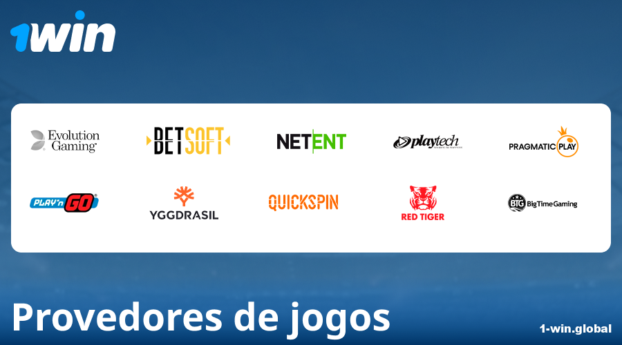 Desenvolvedores de jogos de cassino no 1Win Brasil