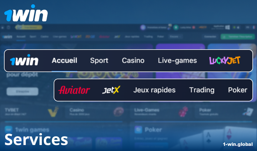 Fonctionnalités du site 1Win France