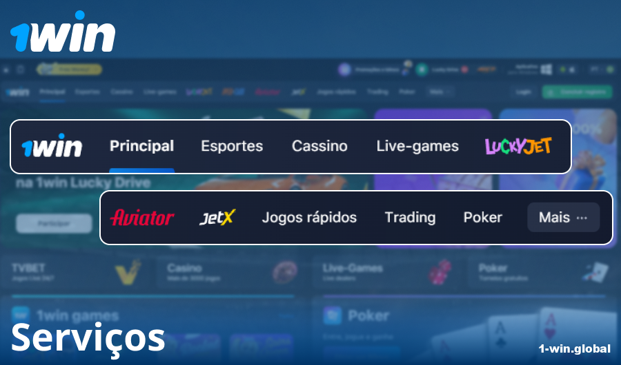 Funcionalidades do site 1Win Brasil