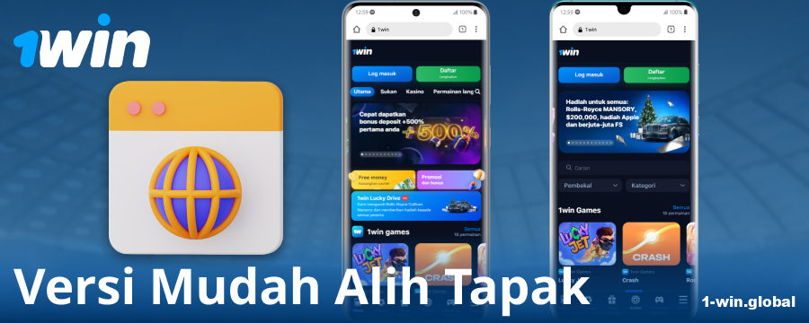 Versi pelayar laman web mudah alih 1Win