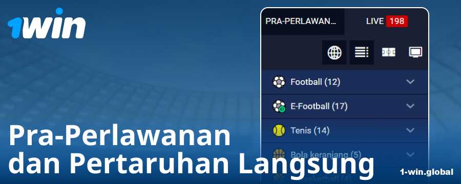Jenis pertandingan di laman web 1Win