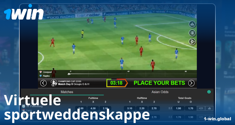 Speel virtuele sport vir 1Win spelers