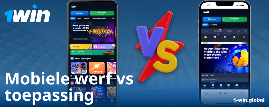 Vergelyking van die 1Win app en browser